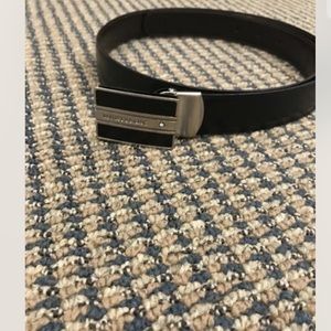 Montblanc Men's Classic Line Leather Belt Black Size 36 Worn once